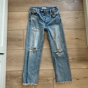 Zara High Waisted Distressed Denim- Size 0